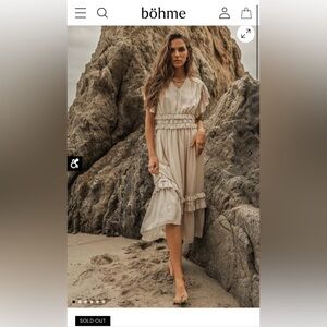 Böhme Willa Ruffle Dress in Ivory, size small